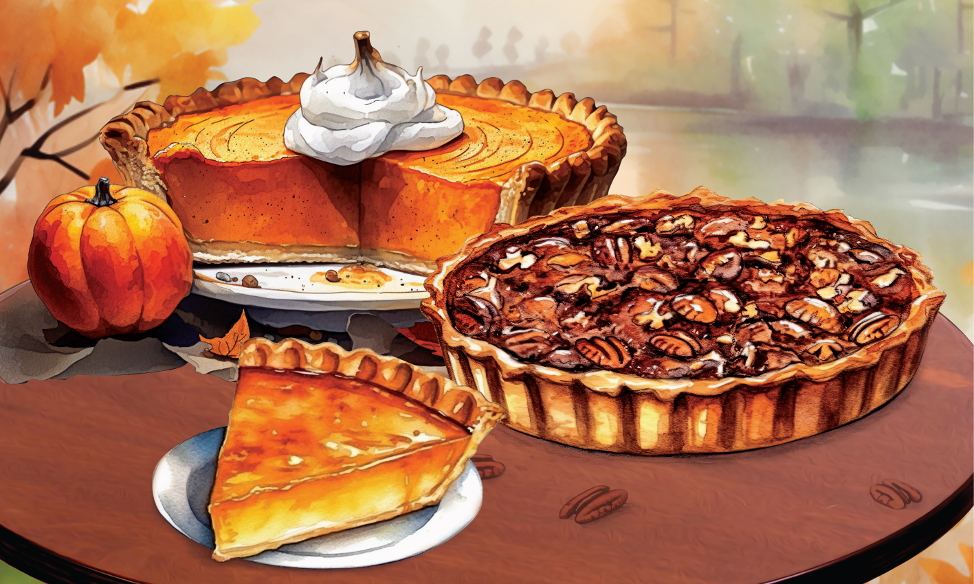 Pecan Pie and Pumpkin Pie
